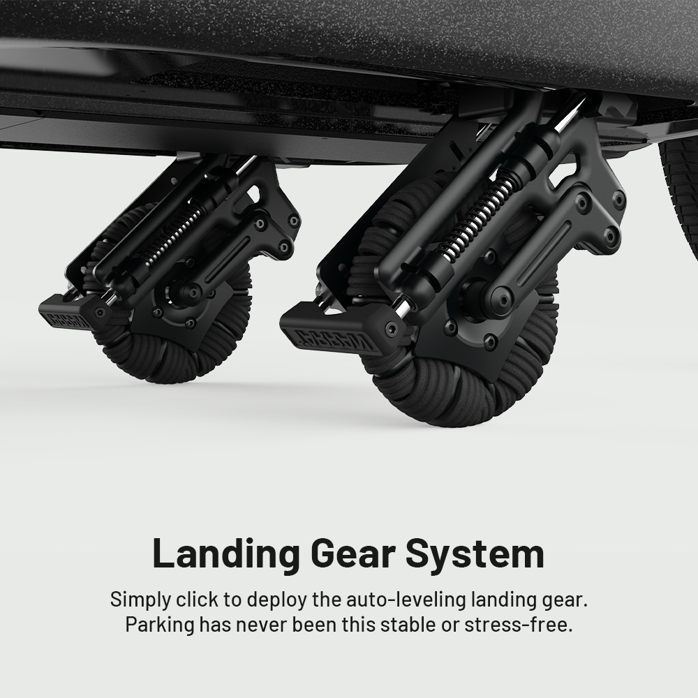 TARRAN T1 Pro auto-leveling landing gear system deployed for stable parking.
